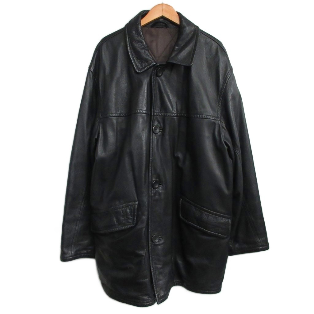 ヒューゴボス HUGO BOSS 90s オールレザー カーコート レザー