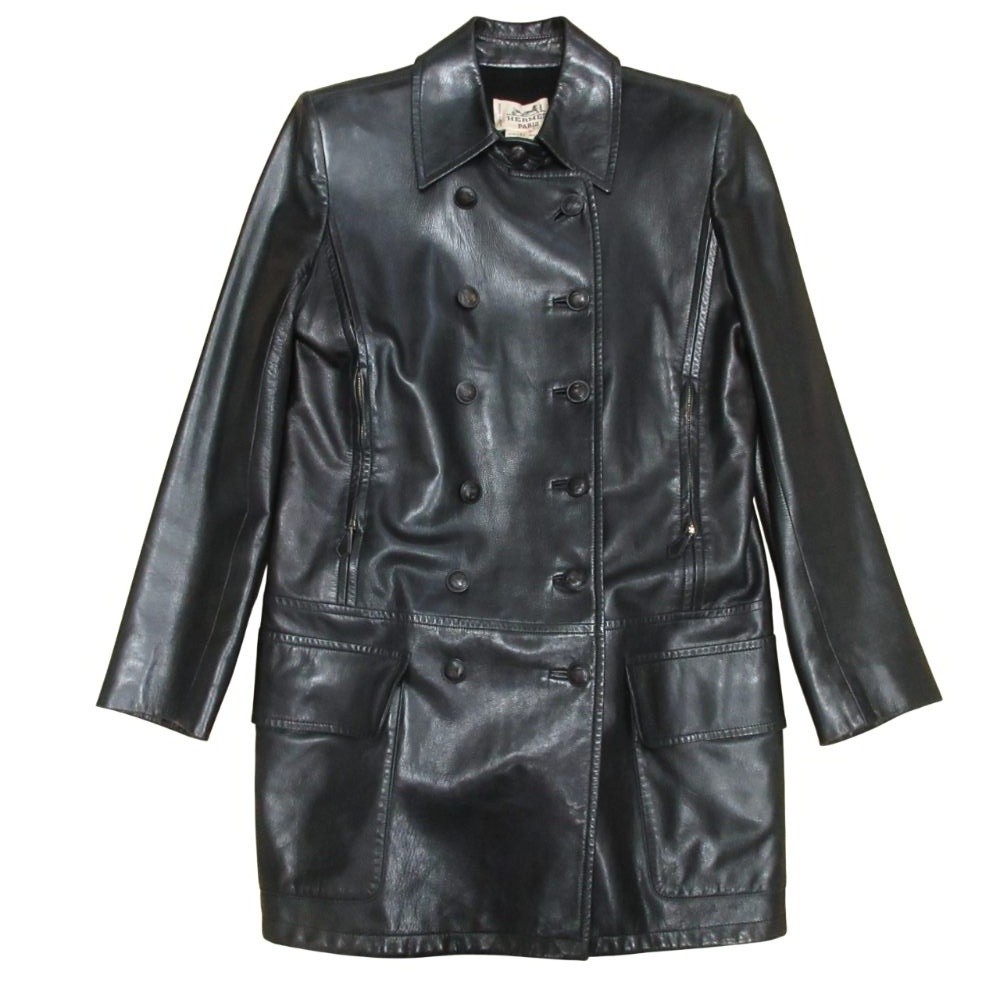 エルメス HERMES 80s Vintage Lambskin Coat ヴィンテージ ラムレザー 