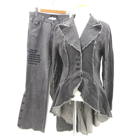 ブラックピースナウ Black Peace Now セットアップ 燕尾ジャケット パンツ コットン グレー Size M レディース 100 ベクトルパーク