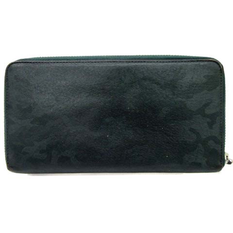 美品✨️PORTER ワンダー ラウンドジップ 長財布 レザー カモ柄 迷彩 ポーター ワンダー 長財布 ラウンドジップ 迷彩柄 カモフラ ブラック