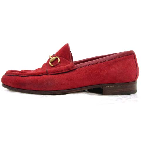 グッチ Gucci 100 0255 1 ホース ビット ローファー スエード レザー レッド 赤 5 5c 23 5 靴 シューズ m レディース 100 ベクトルパーク