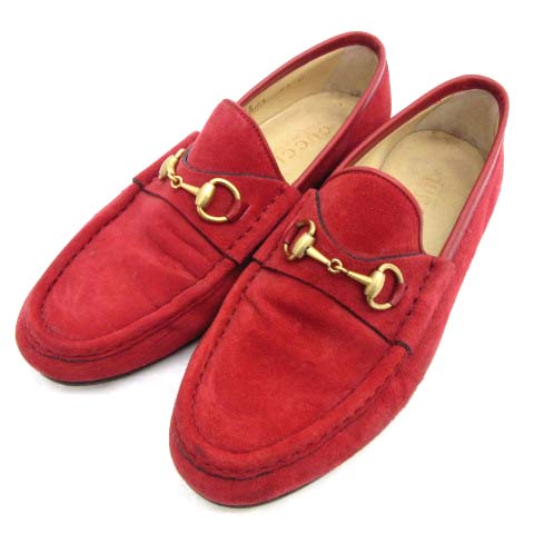 グッチ Gucci 100 0255 1 ホース ビット ローファー スエード レザー レッド 赤 5 5c 23 5 靴 シューズ m レディース 100 ベクトルパーク