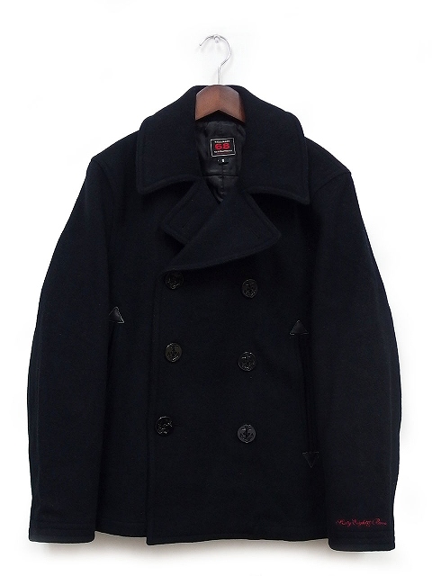 シクスティーエイト ブラザーズ 68 Brothers Pコート ピーコート 長袖 メルトン ウール マリン イカリ釦 無地 ショート丈 S ブラック 黒 K メンズ 101 ベクトルパーク