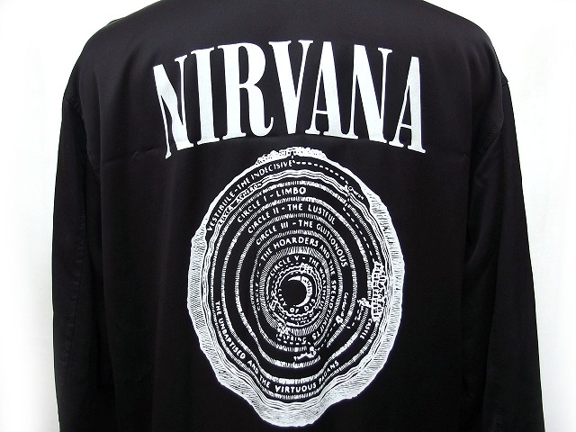 ラグスマックレガー Rags Mcgregor Nirvanaニルバーナ コラボ ジャケット アウター スタジャン バックプリント ロング M ブラック ホワイト 黒 白 C メンズ 101 ベクトルパーク