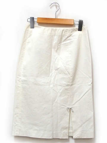 グッチ Gucci 国内正規 スカート タイト スリット リボン ストレッチ 無地 38 ホワイト 白 C レディース 101 ベクトルパーク