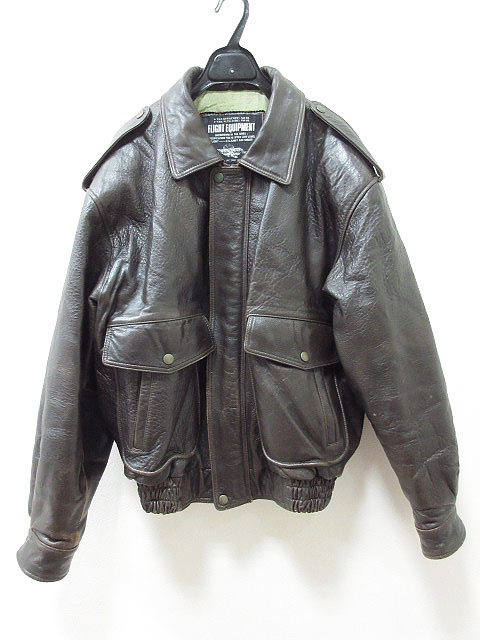FLIGHT EQUIPMENT ラム レザー フライトジャケット L ブラウン 