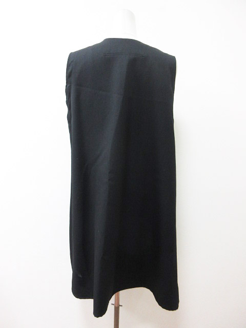 Y's ワイズ 美品 ウールギャバ 切替 ノースリーブワンピース 黒2 Y's ワイズ 美品 ウールギャバ 切替 ノースリーブワンピース 黒2