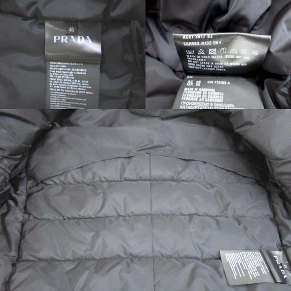 PRADA ダウンジャケット SGH583 黒 プラダ 19年 ナイロン ダウンジャケット 52 メンズ ブラック SGH583