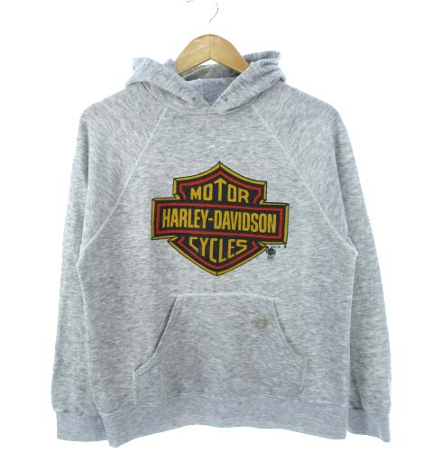 ヴィンテージ Vintage 80 S Bassett Walker スウェットパーカー ハーレー ダビッドソン オフィシャルプリント グレー L メンズ 103 ベクトルパーク