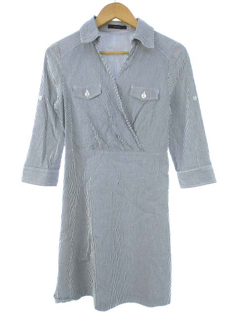 イマージュ Image シャツ ワンピース 長袖 ストライプ 膝丈 グレー 9 レディース 103 ベクトルパーク