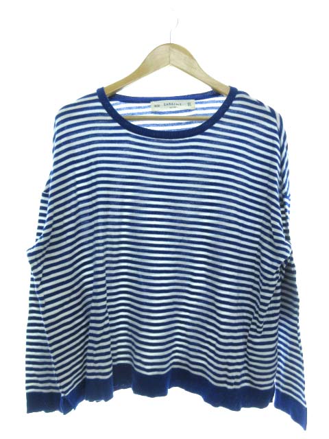 ザラ Zara ニット 長袖 セーター ボーダー トップス ブルー M レディース 103 ベクトルパーク ザラ Zara ニット 長袖 セーター ボーダー トップス ブルー M レディース 103 ベクトルパーク