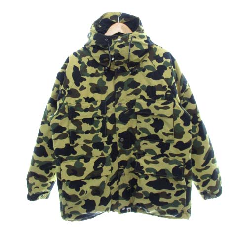 アベイシングエイプ A BATHING APE ダウンジャケット カモ 迷彩 フード  