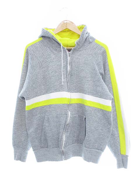 フルーツオブザルーム Fruit Of The Loom 70 S 80 S ジップパーカー スウェットパーカー ルーマニア製 ヴィンテージ グレー イエロー L メンズ 103 ベクトルパーク