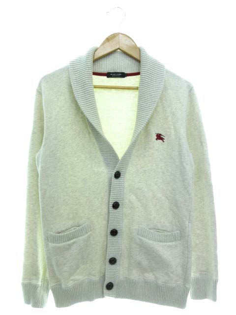 バーバリーブラックレーベル Burberry Black Label スウェット カーディガン トップス ショールカラー ロゴ ライトグレー 2 メンズ 103 ベクトルパーク