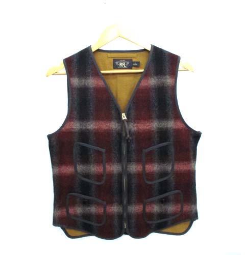 ダブルアールエル Rrl オンブレチェック ベスト ウール Talon ビーチベスト S メンズ 103 ベクトルパーク