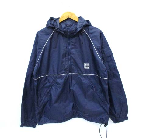 ステューシー STUSSY ナイロン パーカー ハーフジップ プルオーバー 