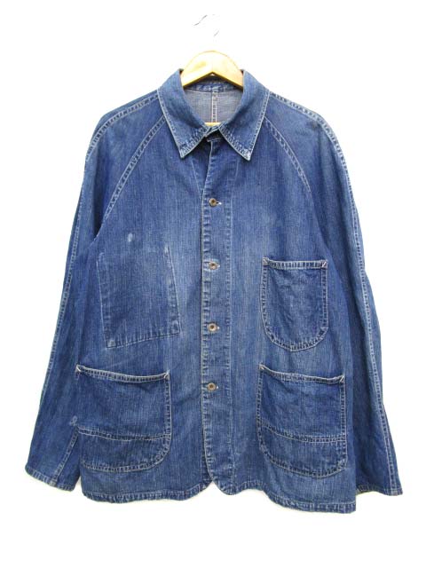 ヴィンテージ Vintage 40 S Unknown 対戦モデル デニムカバーオール 月桂樹ボタン ブルー メンズ 103 ベクトルパーク