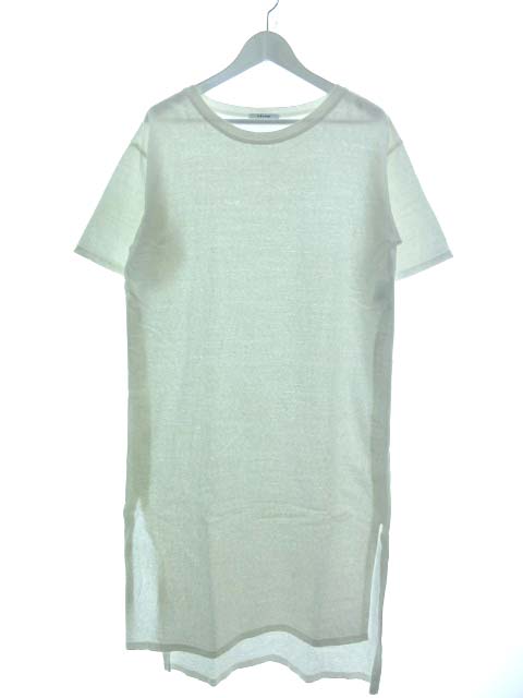 セルリ Celeri サイド スリット Tシャツ ロング ワンピース 五分袖 ホワイト レディース 103 ベクトルパーク