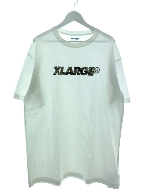 未使用品 エクストララージ X Large Tシャツ 半袖 カットソー カモフラ ロゴ トップス ホワイト Xl メンズ 103 ベクトルパーク