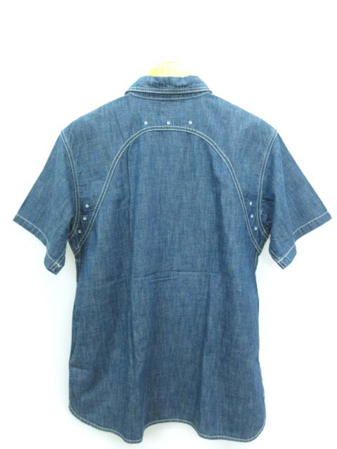 フルカウント Fullcount デニムシャツ 半袖 ワークシャツ マチ付き ブルー 38 メンズ 103 ベクトルパーク