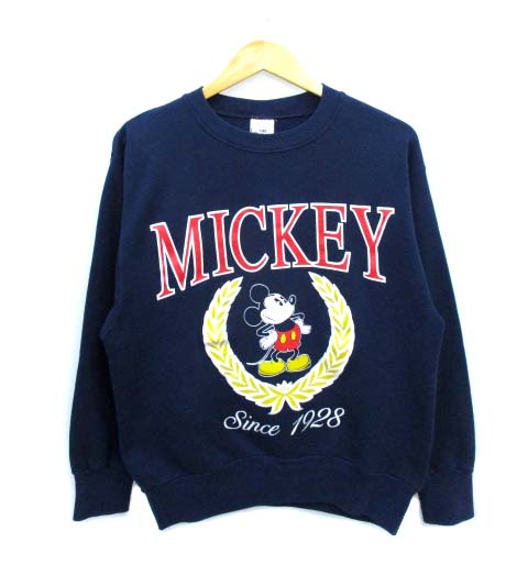 ヴィンテージ Vintage 80 S 90 S ディズニー The Disney Store ミッキー プリント スウェット トレーナー Usa製 ネイビー M メンズ 103 ベクトルパーク