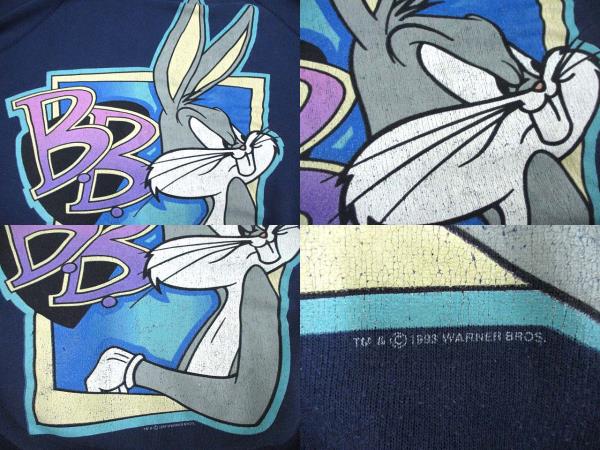 ヘインズ Hanes 90 S Looney Tunes ルーニー テューンズ バッグスバニー スウェット トレーナー キャラクター ヴィンテージ ネイビー L メンズ 103 ベクトルパーク