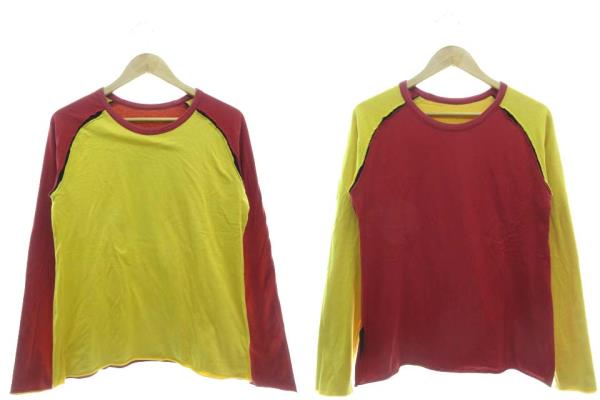 リップヴァンウィンクル Ripvanwinkle リバーシブル Tシャツ 長袖 カットソー レッド イエロー メンズ 103 ベクトルパーク