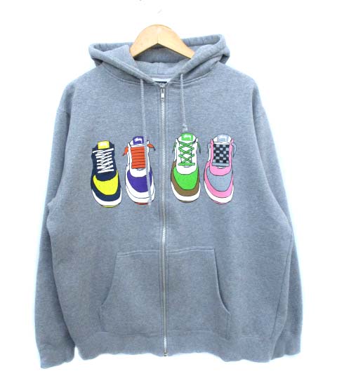ステューシー STUSSY スウェット パーカー スニーカープリント ジップ 