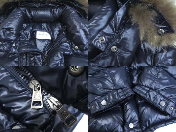 モンクレールロッドネイビー ダウンジャケット ファー付き