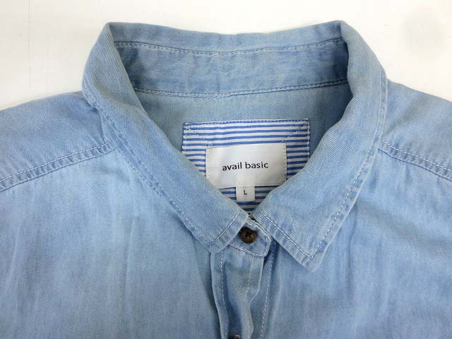 アベイル Avail 七分袖 デニム シャツワンピース L 春夏秋 中古 104 ベクトルパーク アベイル Avail 七分袖 デニム シャツワンピース L 春夏秋 中古 104 ベクトルパーク