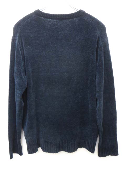 良品計画 無印良品 キーネック ベロア 長袖ニット セーター Ll 濃紺 秋冬 メンズ 104 ベクトルパーク