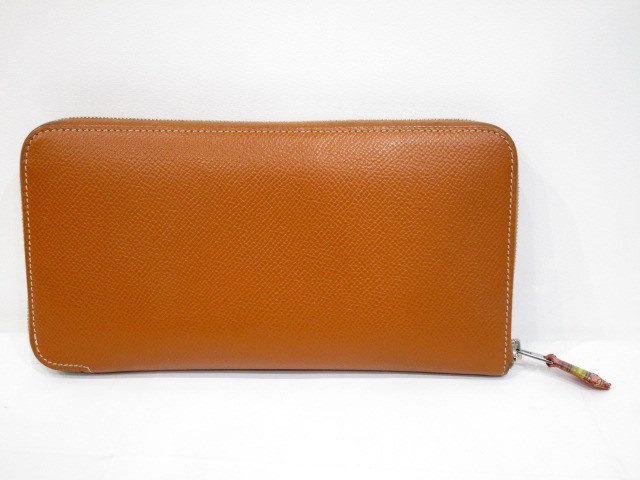 エルメス HERMES 長財布 アザップ シルクイン ラウンドファスナー 茶 