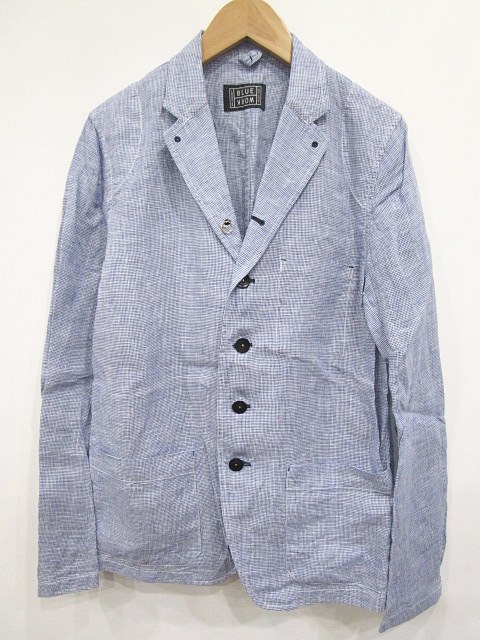 トゥモローランド TOMORROWLAND BLUE WORK ジャケット リネン 麻100 