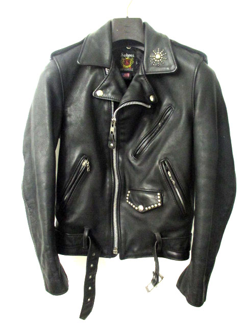 SCHOTT SOPHNETワンスターレザーライダースジャケットネイビー38 