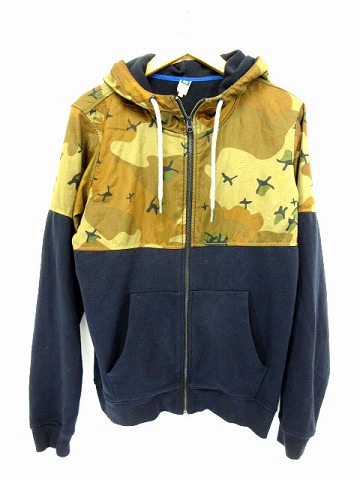 ジースターロウ G-Star RAW ジップパーカー 迷彩 カモフラ 紺 ネイビー 