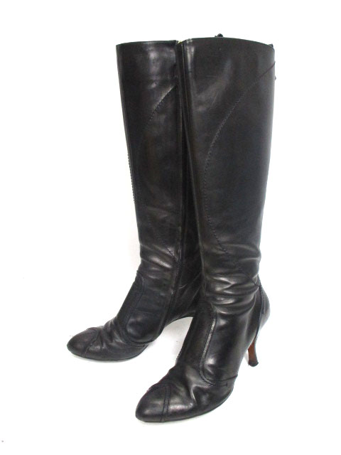 ルイヴィトン LOUIS VUITTON ロングブーツ ピンヒール レザー サイド  