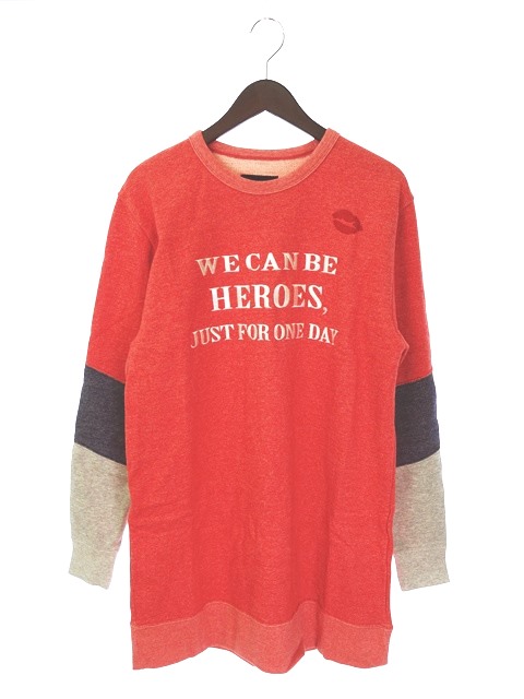 未使用品 ドレスキャンプ Dresscamp スウェット トレーナー 長袖 刺繍 英字 リップ M 赤 レッド メンズ 109 ベクトルパーク