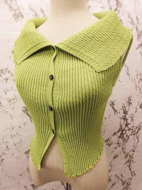 ニット ライムグリーン カーディガン 美品 BIBA ZZIKI ニット