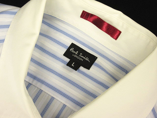 ポールスミス PAUL SMITH 美品 シャツ 長袖 クレリック 襟白