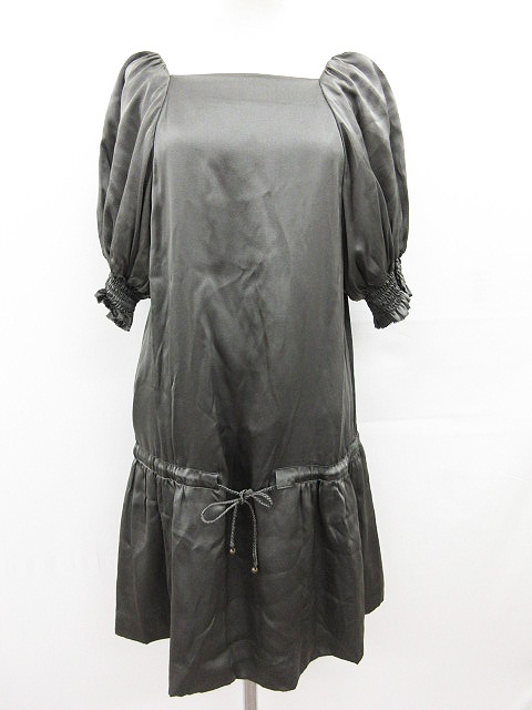 ドレステリア Dressterior ワンピース 半袖 ギャザー シルク 絹 フォーマル グレー 36 レディース 111 ベクトルパーク