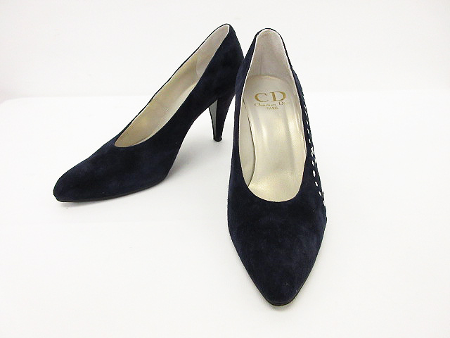 美品Dior ベルベット・ボウ パンプス37.5
