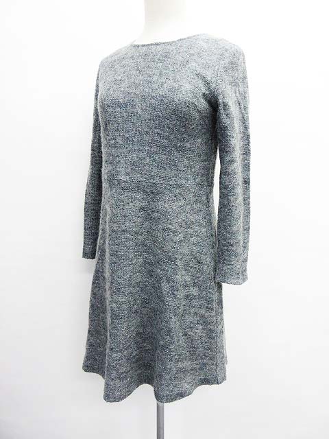 ナチュラルビューティーベーシック Natural Beauty Basic ワンピース 長袖 ミニ ラメ グレー M レディース 111 ベクトルパーク