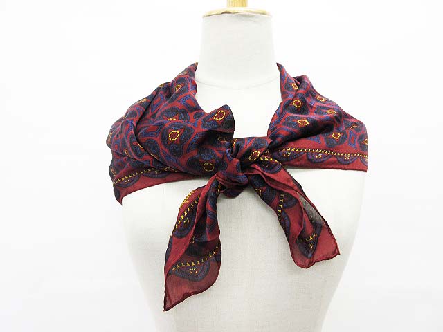 ラルフローレン RALPH LAUREN スカーフ ハンカチーフ 絹 シルク 総柄