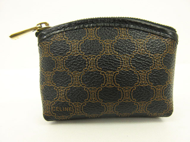 セリーヌ CELINE 小銭入れ コインケース マカダム柄 ブラック ブラウン  