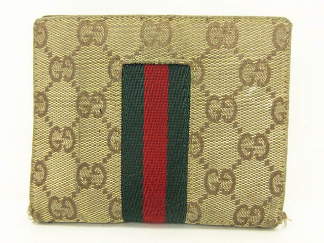 ✨美品✨ グッチ シェリーライン キャンバス GG フラップ 二つ折り 長財布 美品 グッチ シェリーライン キャンバス GG フラップ 二つ折り 長財布