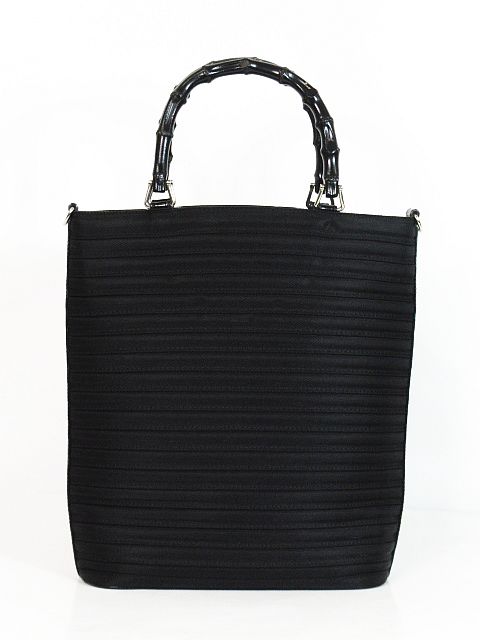 グッチ GUCCI バンブー ハンドル トート バッグ レザー ナイロン 黒  