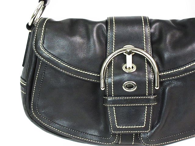 コーチ COACH ショルダー バッグ ベルト デザイン レザー 革 黒 10579
