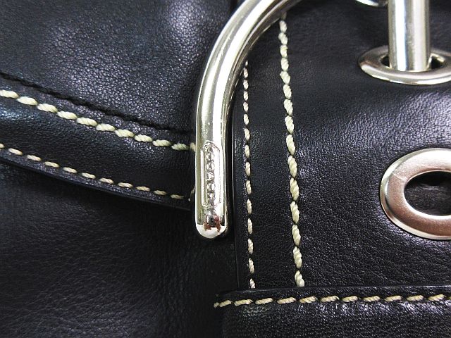 コーチ COACH ショルダー バッグ ベルト デザイン レザー 革 黒 10579