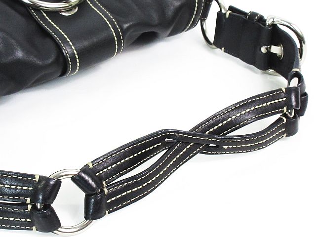 コーチ COACH ショルダー バッグ ベルト デザイン レザー 革 黒 10579