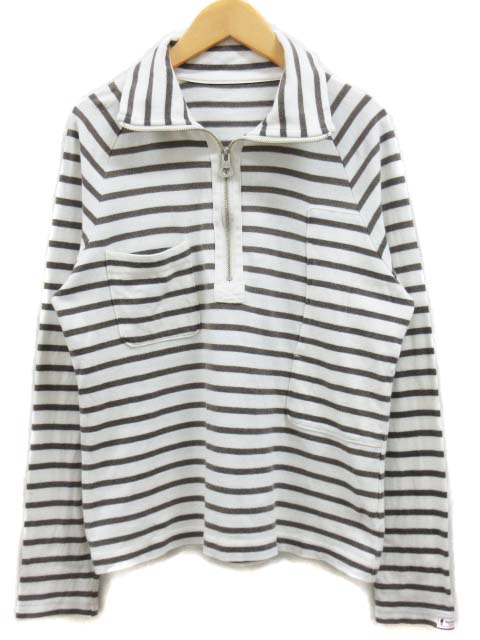 PORTER CLASSIC ハーフジップ ボーダー カットソー 日本製 PORTER CLASSIC ハーフジップ ボーダー カットソー 日本製